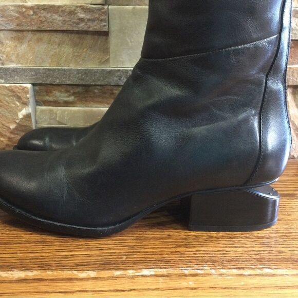 ALEXANDER WANG Sigrid Tall Cutout Heeled Leather Riding Boots. - Picture 8 of 14